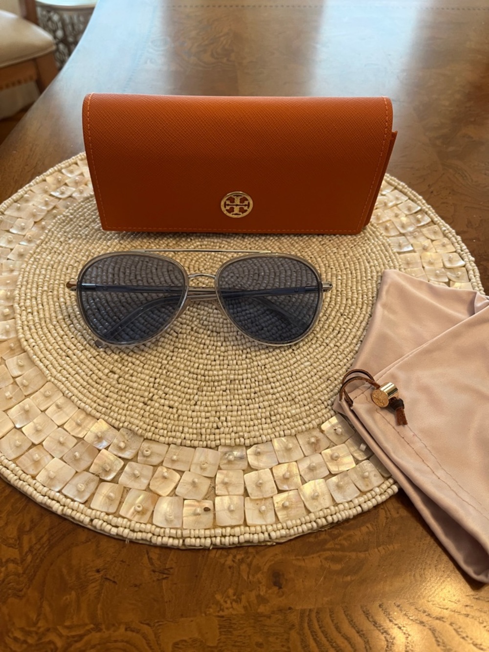 Tory Burch blue Sunglasses with Case with Logo and Dust Pouch